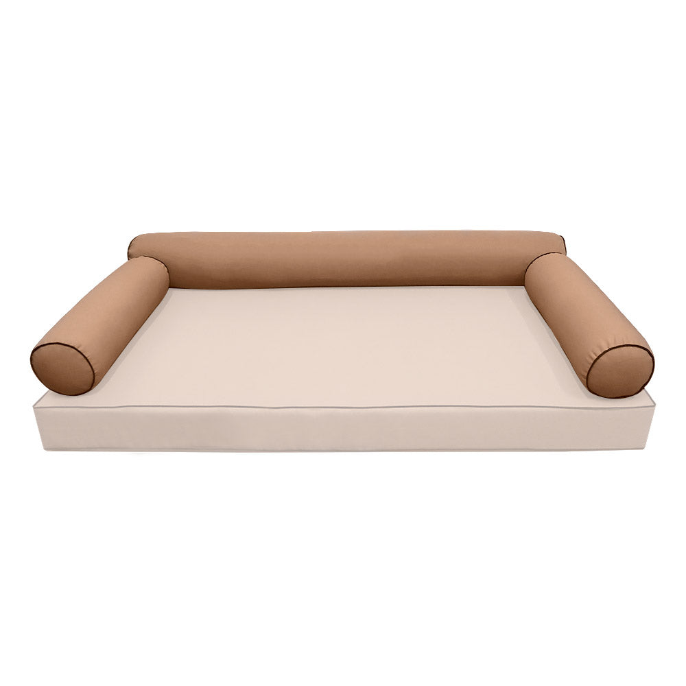 STYLE 6 - Bolster Pillow for Outdoor Indoor Daybed Porch Swing Bed Twin-XL Size | COVERS ONLY |