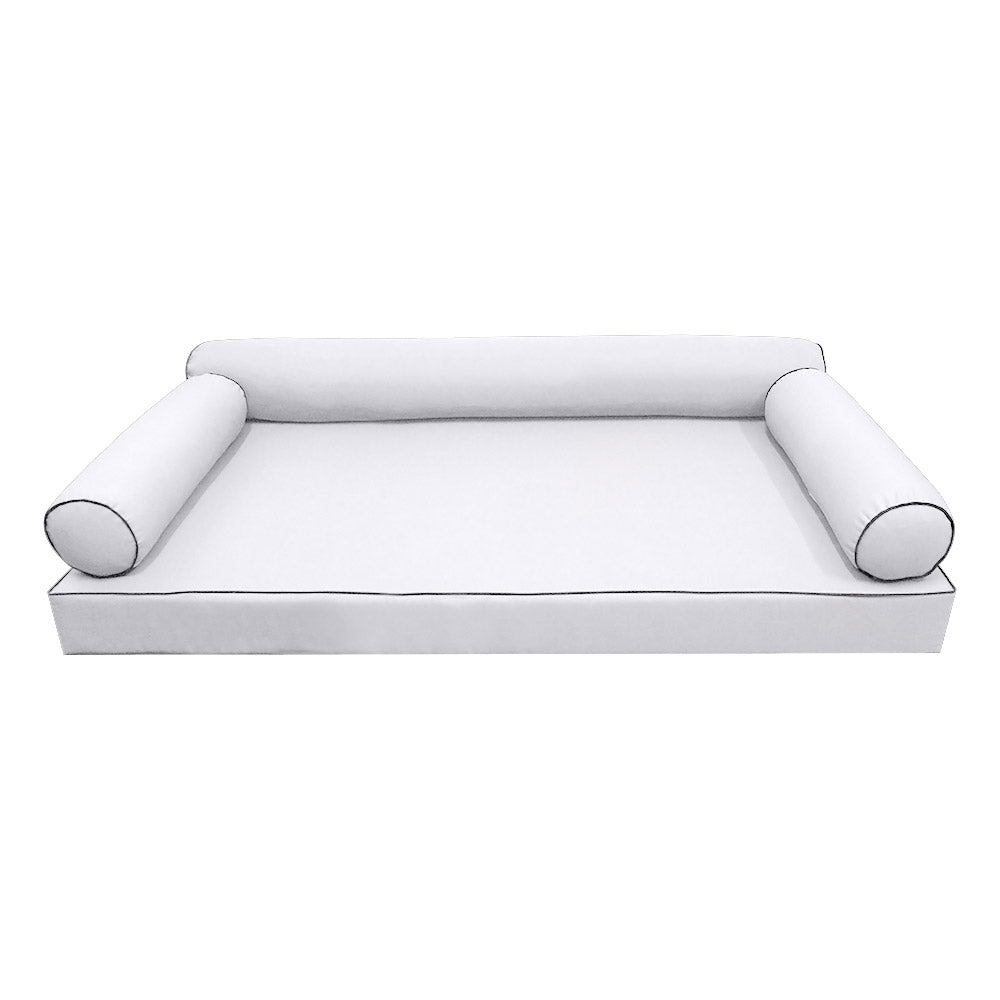 STYLE 6 - Mattress & Pillow Bolster Cushion Cover and Insert for Outdoor Indoor Daybed Porch Swing Bed Crib Size