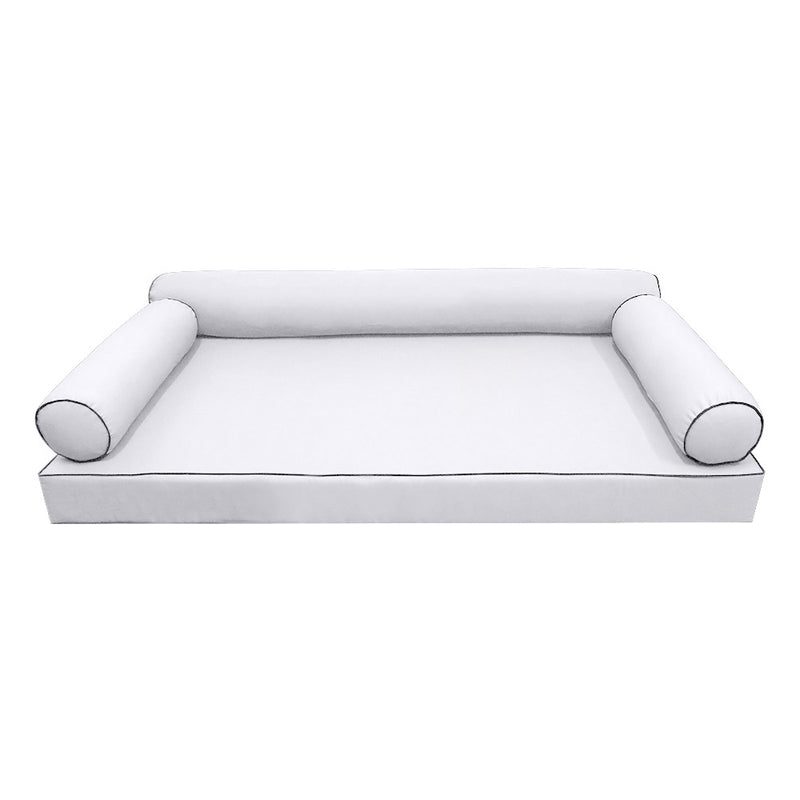 STYLE 6 - Mattress & Bolster Pillow for Outdoor Indoor Daybed Porch Swing Bed Queen Size | COVERS ONLY |