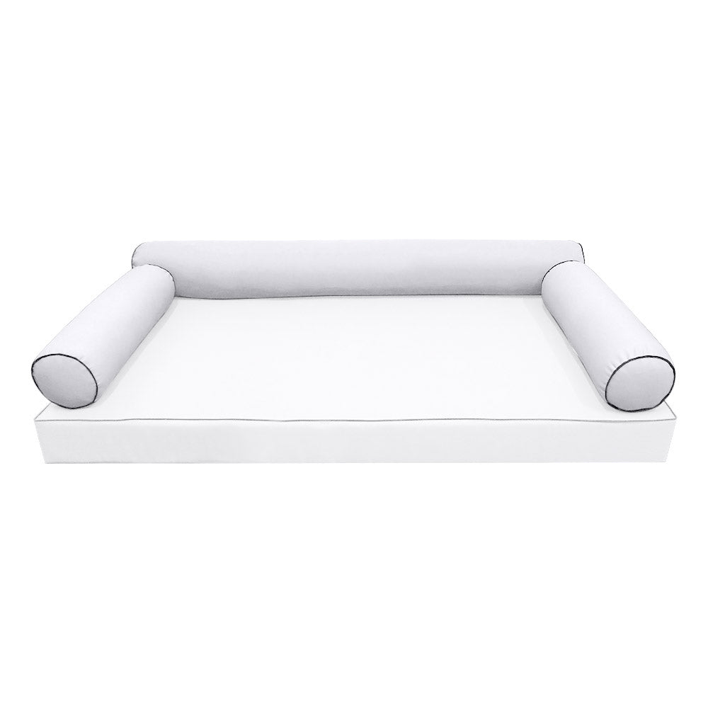 STYLE 6 - Bolster Pillow for Outdoor Indoor Daybed Porch Swing Bed Twin-XL Size | COVERS ONLY |