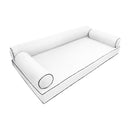Modern outdoor daybed cushion set with two bolsters and two pillows, ideal for patio, porch, or indoor lounge spaces. — cover only
