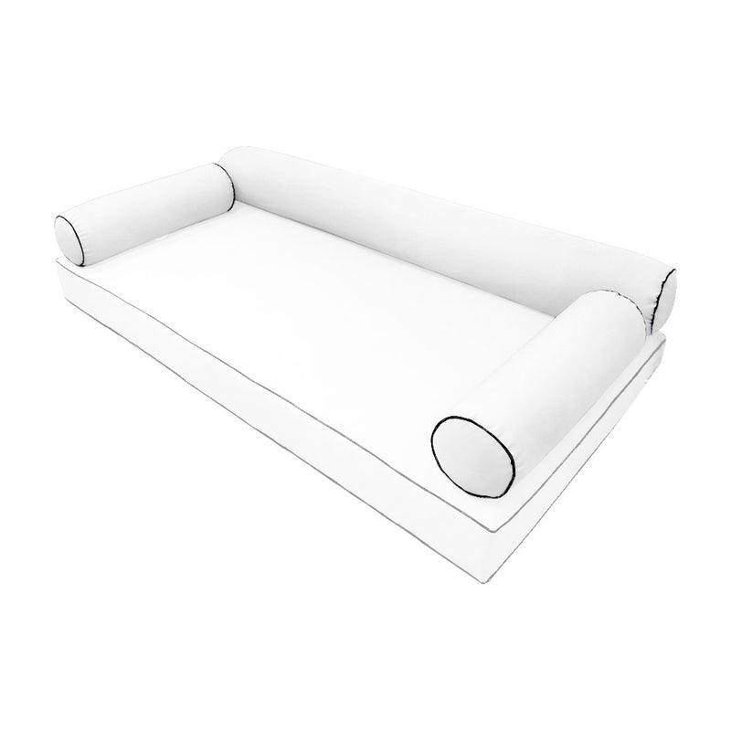 STYLE 6 - Bolster Pillow for Outdoor Indoor Daybed Porch Swing Bed Full Size | COVERS ONLY |