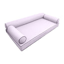 Modern outdoor daybed cushion set with two bolsters and two pillows, ideal for patio, porch, or indoor lounge spaces. — cover only
