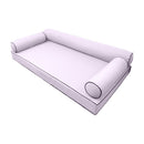 Elegant cushion and bolster set featuring refined craftsmanship and knife-edge detailing, designed for versatile indoor and outdoor comfort.