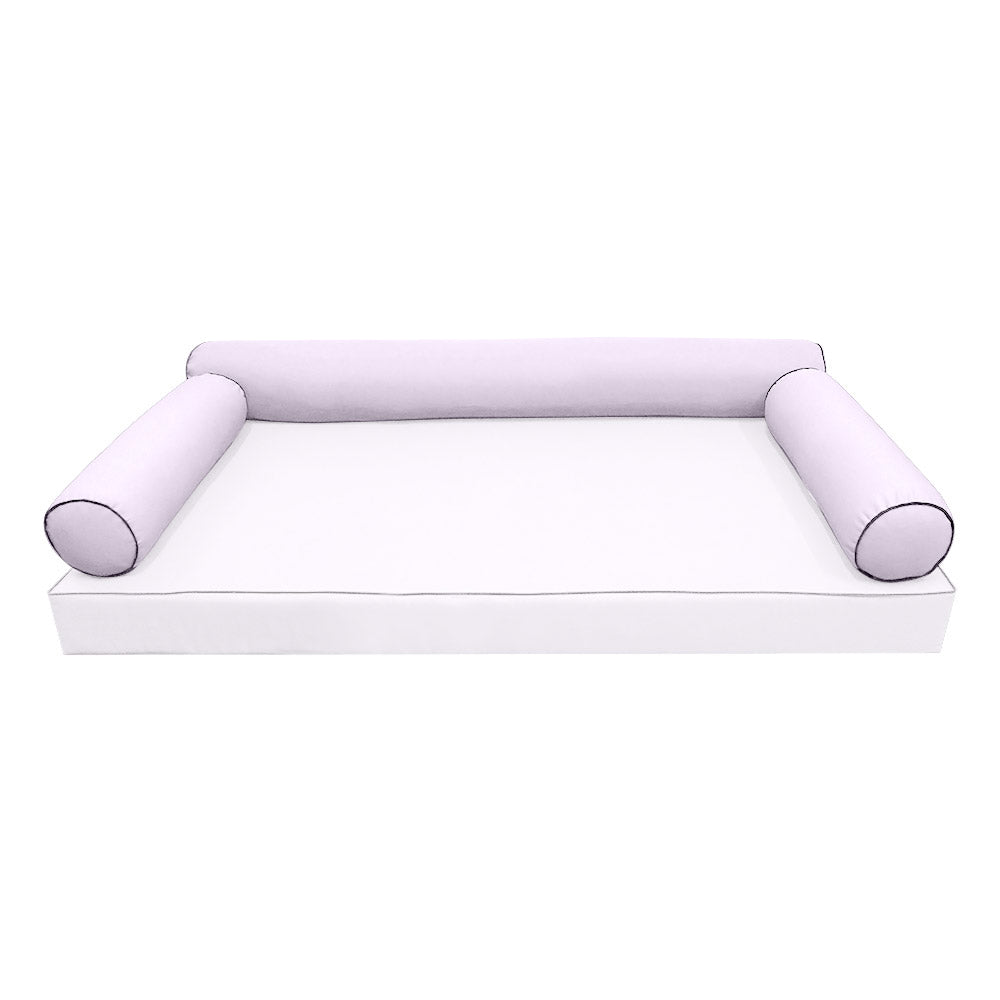 STYLE 6 - Bolster Pillow for Outdoor Indoor Daybed Porch Swing Bed Twin-XL Size | COVERS ONLY |