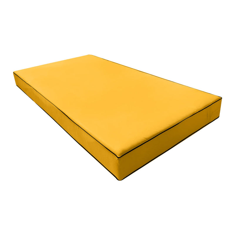 Style6 Twin Size 4PC Contrast Pipe Trim Outdoor Daybed Mattress Bolster Pillow Fitted Sheet Slip Cover ONLY AD108