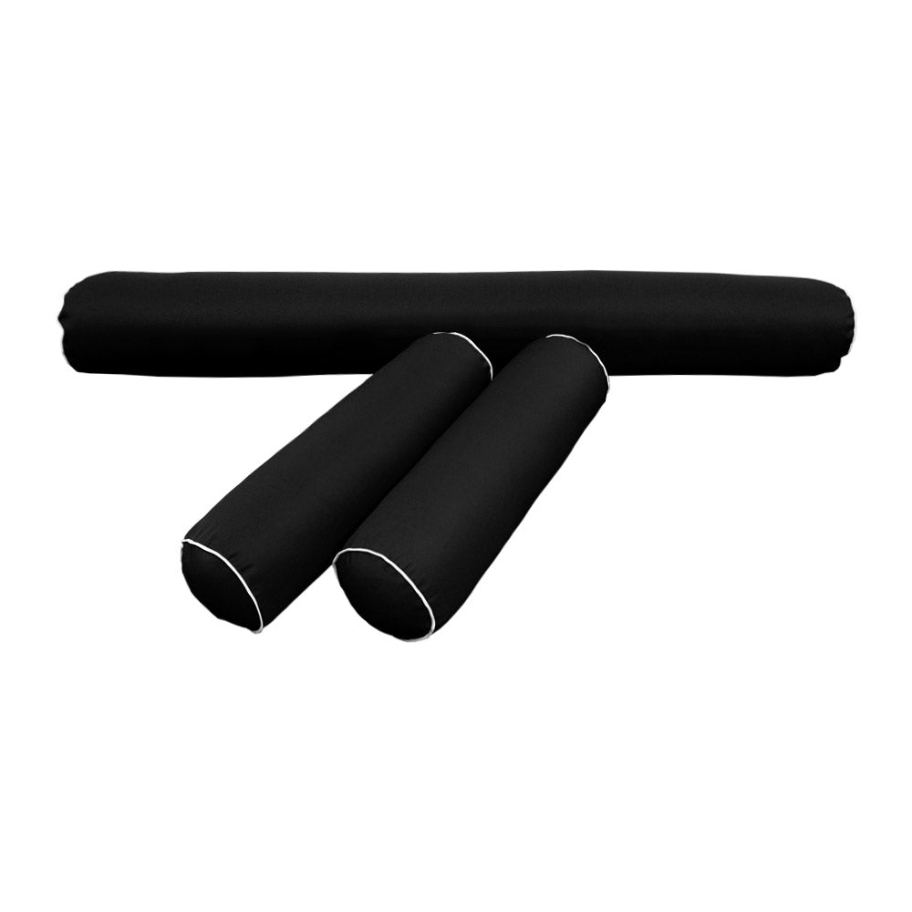 Style6 Full Size 4PC Contrast Pipe Trim Outdoor Daybed Mattress Cushion Bolster Pillow Slip Cover COMPLETE SET AD109