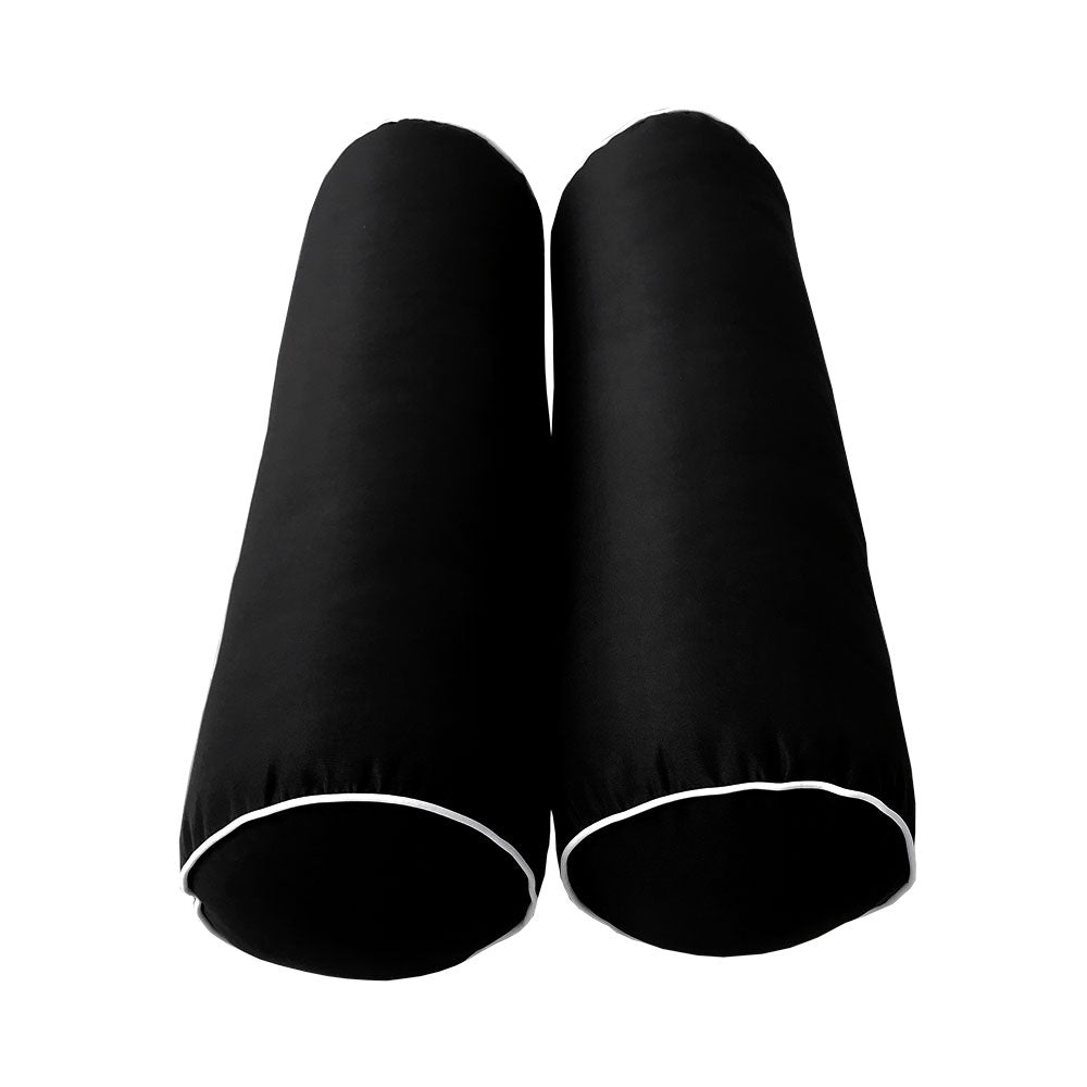 Style6 Full Size 4PC Contrast Pipe Trim Outdoor Daybed Mattress Cushion Bolster Pillow Slip Cover COMPLETE SET AD109