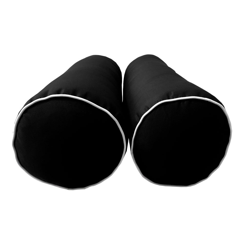 Style6 Full Size 4PC Contrast Pipe Trim Outdoor Daybed Mattress Cushion Bolster Pillow Slip Cover COMPLETE SET AD109