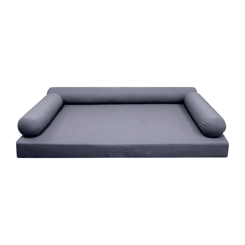 STYLE 6 - Mattress & Bolster Pillow for Outdoor Indoor Daybed Porch Swing Bed Queen Size | COVERS ONLY |