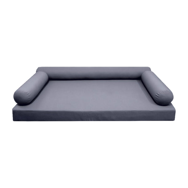 Style6 Full Size 4PC Knife Edge Outdoor Daybed Mattress Cushion Bolster Pillow Slip Cover COMPLETE SET AD001