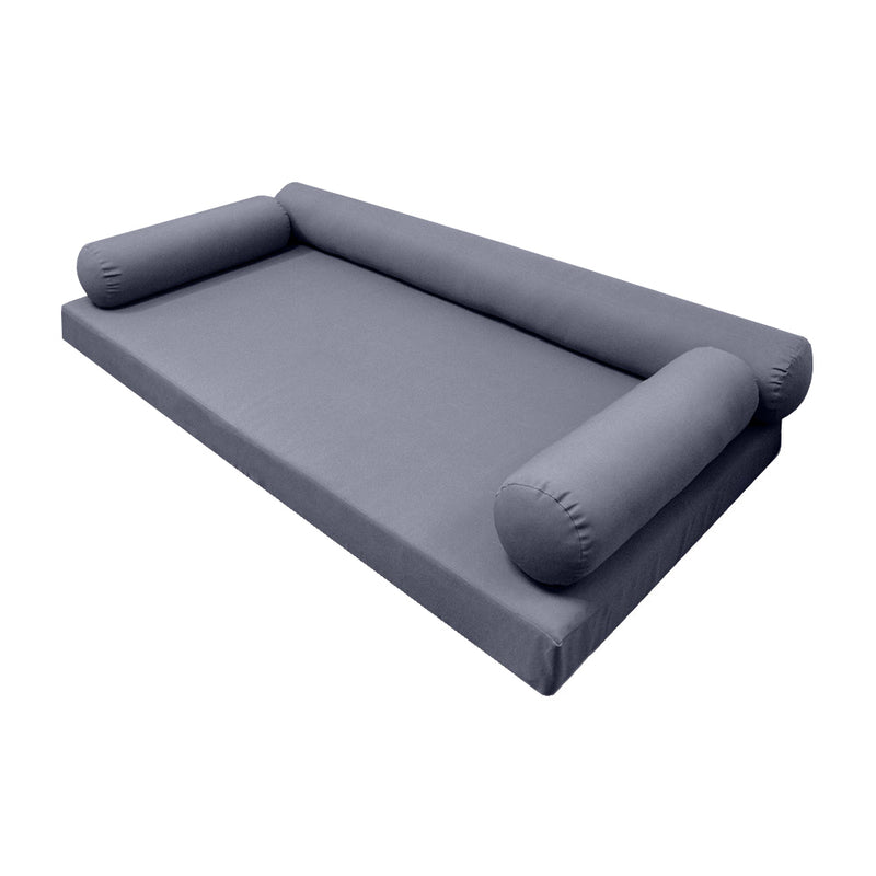 Style6 Twin-XL Size 4PC Knife Edge Outdoor Daybed Mattress Cushion Bolster Pillow Slip Cover COMPLETE SET AD001