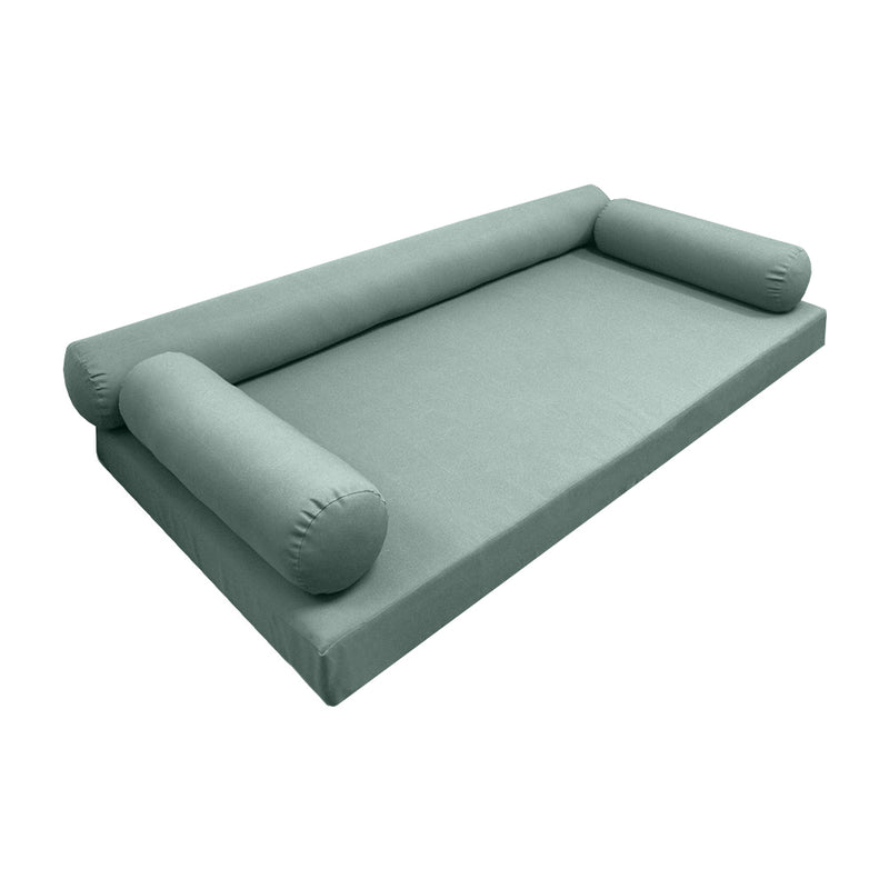 Style6 Twin-XL Size 4PC Knife Edge Outdoor Daybed Mattress Cushion Bolster Pillow Slip Cover COMPLETE SET AD002