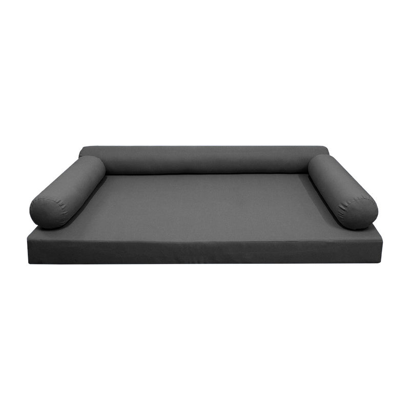 STYLE 6 - Mattress & Bolster Pillow for Outdoor Indoor Daybed Porch Swing Bed Queen Size | COVERS ONLY |