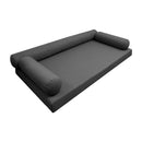 Modern outdoor daybed cushion set with two bolsters and two pillows, ideal for patio, porch, or indoor lounge spaces. — cover only