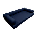 Modern outdoor daybed cushion set with two bolsters and two pillows, ideal for patio, porch, or indoor lounge spaces. — cover only