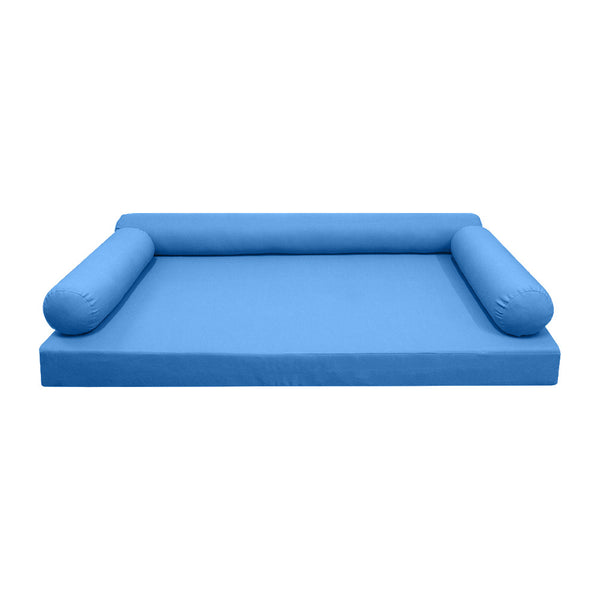 Style6 Twin-XL Size 4PC Knife aSTYLE 6 - Mattress & Pillow Bolster for Outdoor Indoor Daybed Porch Swing Bed Knife Edge Twin-XL Size AD102 | COVERS ONLY |Outdoor Daybed Mattress Bolster Pillow Fitted Sheet Slip Cover ONLY AD102