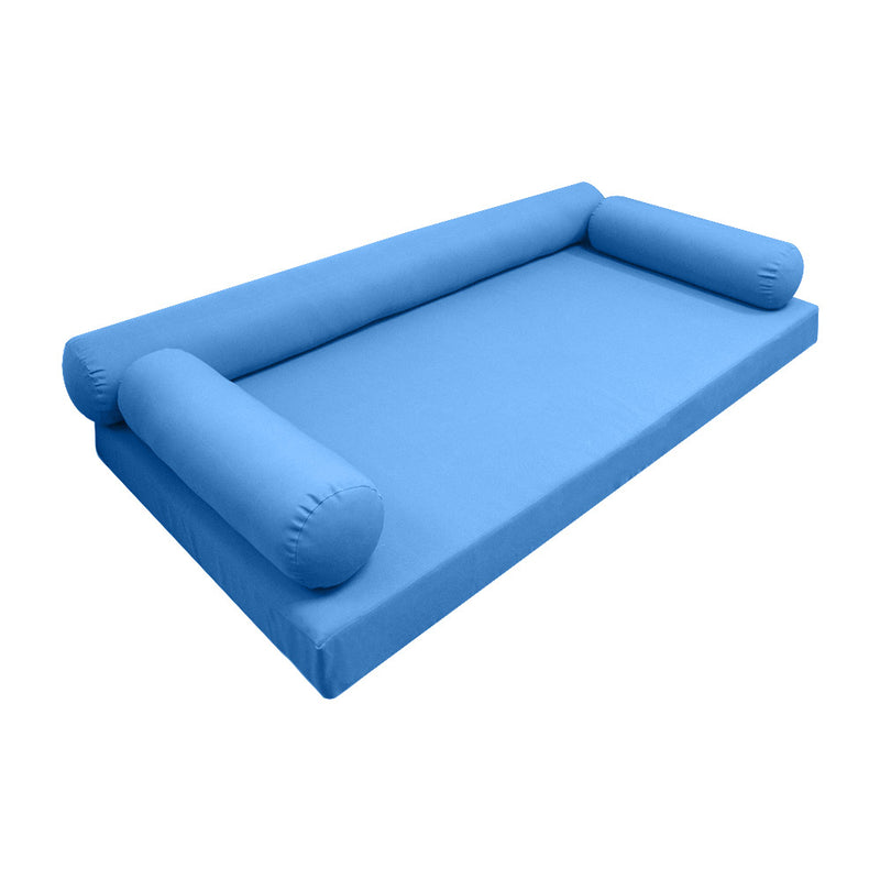 Style6 Twin-XL Size 4PC Knife aSTYLE 6 - Mattress & Pillow Bolster for Outdoor Indoor Daybed Porch Swing Bed Knife Edge Twin-XL Size AD102 | COVERS ONLY |Outdoor Daybed Mattress Bolster Pillow Fitted Sheet Slip Cover ONLY AD102