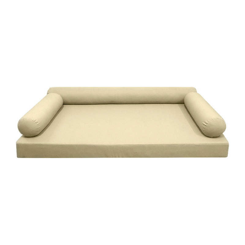 STYLE 6 - Mattress & Bolster Pillow for Outdoor Indoor Daybed Porch Swing Bed Crib Size | COVERS ONLY |
