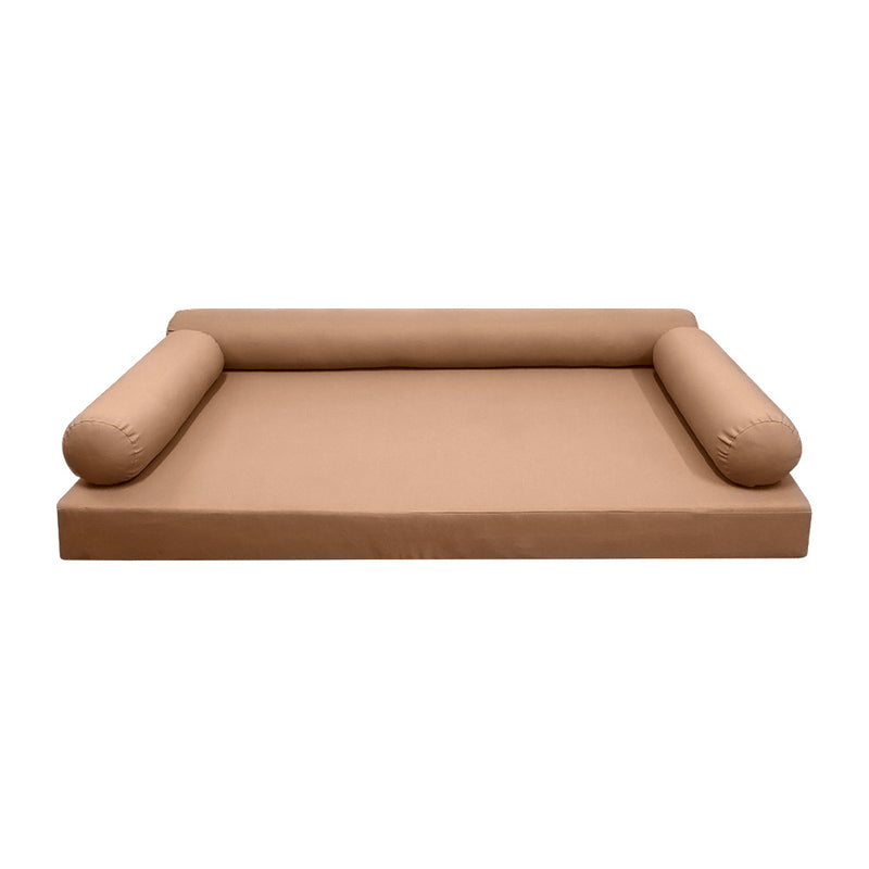 STYLE 6 - Mattress & Bolster Pillow for Outdoor Indoor Daybed Porch Swing Bed Full Size | COVERS ONLY |