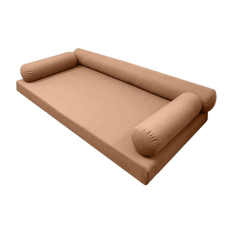 STYLE 6 - Mattress & Bolster Pillow for Outdoor Indoor Daybed Porch Swing Bed Full Size | COVERS ONLY |