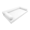 Modern outdoor daybed cushion set with two bolsters and two pillows, ideal for patio, porch, or indoor lounge spaces. — cover only