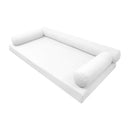 Elegant cushion and bolster set featuring refined craftsmanship and knife-edge detailing, designed for versatile indoor and outdoor comfort.