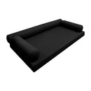 Modern outdoor daybed cushion set with two bolsters and two pillows, ideal for patio, porch, or indoor lounge spaces. — cover only