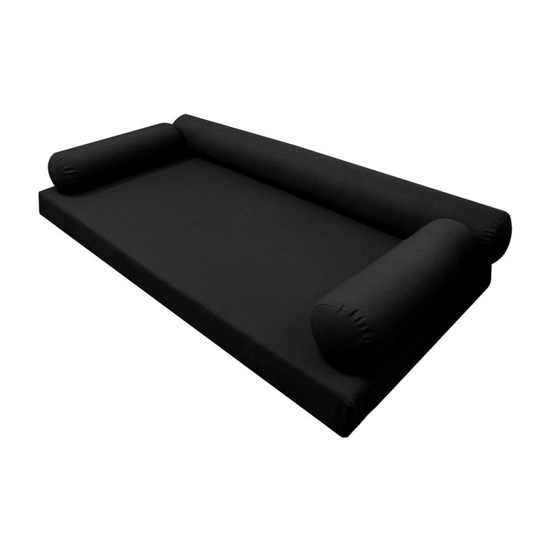 STYLE 6 - Mattress & Bolster Pillow for Outdoor Indoor Daybed Porch Swing Bed Crib Size | COVERS ONLY |