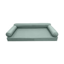STYLE 6 - Mattress & Pillow Bolster for Outdoor Indoor Daybed Porch Swing Bed Piped Trim Full Size AD002 | COVERS ONLY |