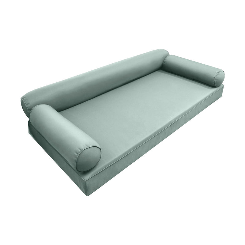 Style6 Twin-XL Size 4PC Pipe Trim Outdoor Daybed Mattress Bolster Pillow Fitted Sheet Slip Cover ONLY AD002
