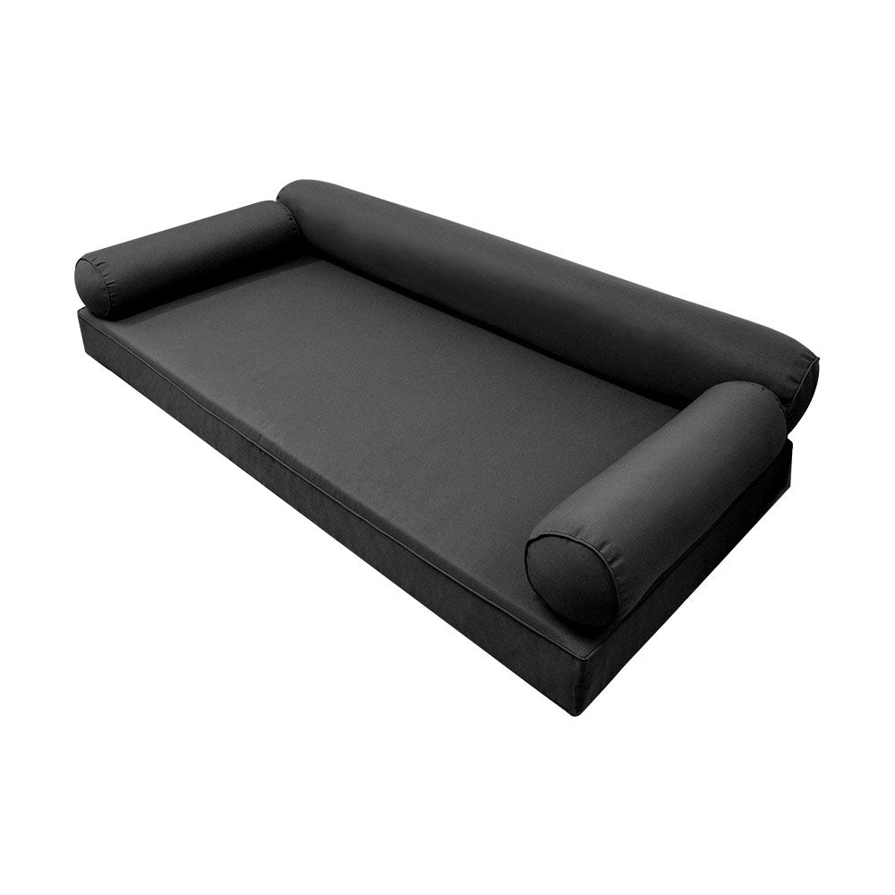 Style6 Full Size 4PC Pipe Trim Outdoor Daybed Mattress Cushion Bolster Pillow Slip Cover COMPLETE SET AD003