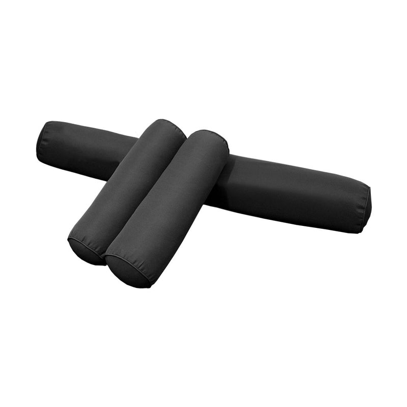 STYLE 6 - Mattress & Pillow Bolster for Outdoor Indoor Daybed Porch Swing Bed Piped Trim Twin Size AD003 | COVERS ONLY |