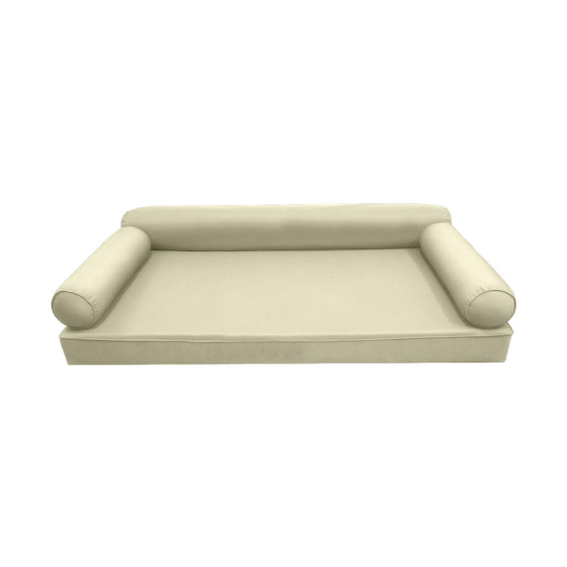 STYLE 6 - Mattress & Bolster Pillow for Outdoor Indoor Daybed Porch Swing Bed Crib Size | COVERS ONLY |