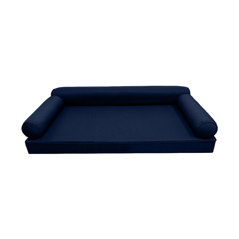 STYLE 6 - Mattress & Bolster Pillow for Outdoor Indoor Daybed Porch Swing Bed Twin-XL Size | COVERS ONLY |