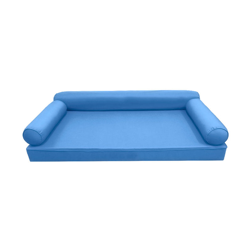 STYLE 6 - Mattress & Bolster Pillow for Outdoor Indoor Daybed Porch Swing Bed Twin Size | COVERS ONLY |