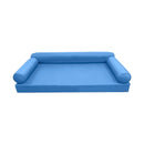 Style6 Queen Size 4PC Pipe Trim Outdoor Daybed Mattress Cushion Bolster Pillow Slip Cover COMPLETE SET AD102