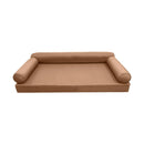 STYLE 6 - Mattress & Pillow Bolster for Outdoor Indoor Daybed Porch Swing Bed Piped Trim Full Size AD104 | COVERS ONLY |