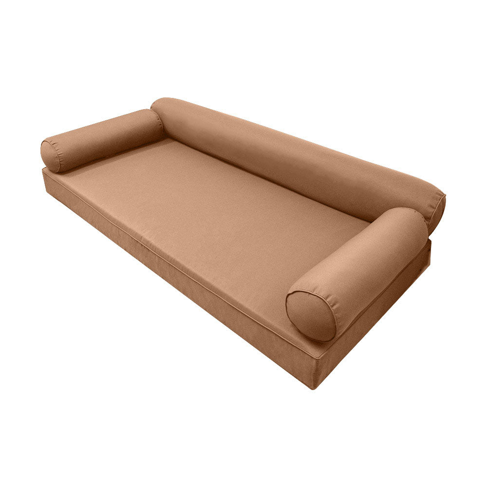 Style6 Full Size 4PC Pipe Trim Outdoor Daybed Mattress Cushion Bolster Pillow Slip Cover COMPLETE SET AD104