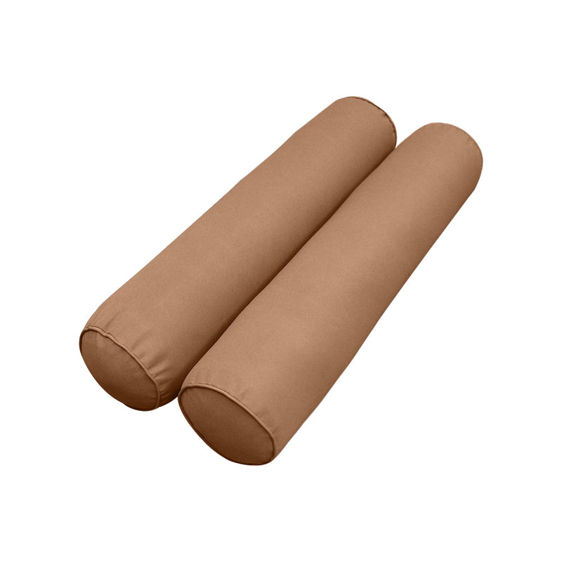 STYLE 6 - Mattress & Pillow Bolster for Outdoor Indoor Daybed Porch Swing Bed Piped Trim Twin Size AD104 | COVERS ONLY |