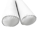 STYLE 6 - Mattress & Pillow Bolster for Outdoor Indoor Daybed Porch Swing Bed Piped Trim Queen Size AD106 | COVERS ONLY |