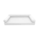 STYLE 6 - Mattress & Pillow Bolster for Outdoor Indoor Daybed Porch Swing Bed Piped Trim Queen Size AD106 | COVERS ONLY |