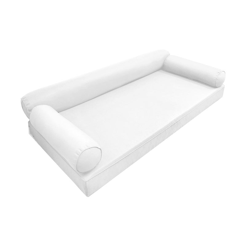 Style6 Twin Size 4PC Pipe Trim Outdoor Daybed Mattress Cushion Bolster Pillow Slip Cover COMPLETE SET AD106