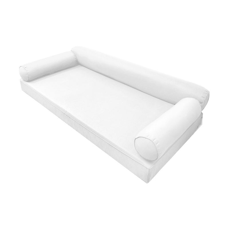 STYLE 6 - Mattress & Bolster Pillow for Outdoor Indoor Daybed Porch Swing Bed Full Size | COVERS ONLY |