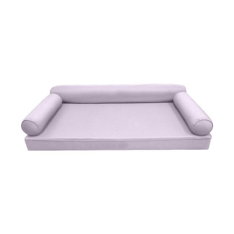 Style6 Twin-XL Size 4PC Pipe Trim Outdoor Daybed Mattress Cushion Bolster Pillow Slip Cover COMPLETE SET AD107