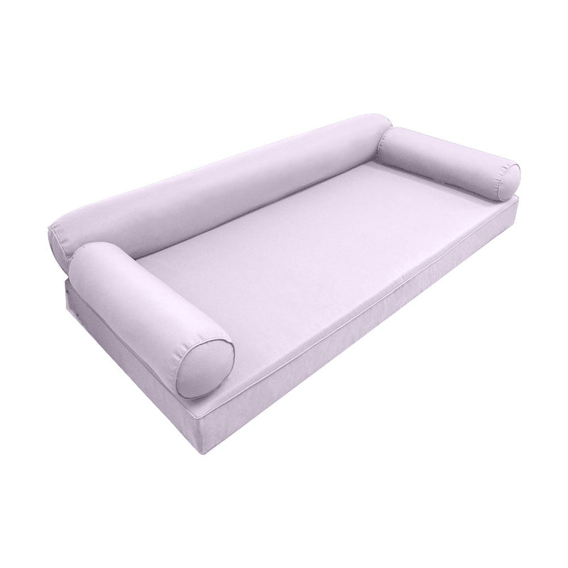 Style6 Full Size 4PC Pipe Trim Outdoor Daybed Mattress Bolster Pillow Fitted Sheet Slip Cover ONLY AD107