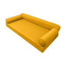 STYLE 6 - Mattress & Pillow Bolster for Outdoor Indoor Daybed Porch Swing Bed Piped Trim Queen Size AD108 | COVERS ONLY |