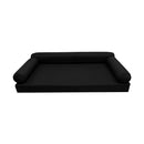 STYLE 6 - Mattress & Pillow Bolster for Outdoor Indoor Daybed Porch Swing Bed Piped Trim Queen Size AD109 | COVERS ONLY |