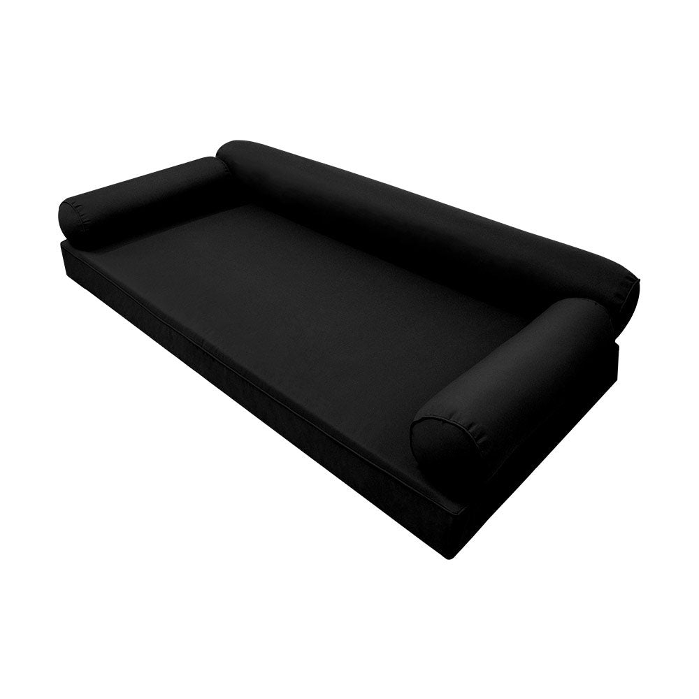 Style6 Full Size 4PC Pipe Trim Outdoor Daybed Mattress Cushion Bolster Pillow Slip Cover COMPLETE SET AD109