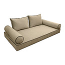 STYLE V1 - Velvet Indoor Daybed Mattress Bolster Backrest Cushion Pillow Complete Set